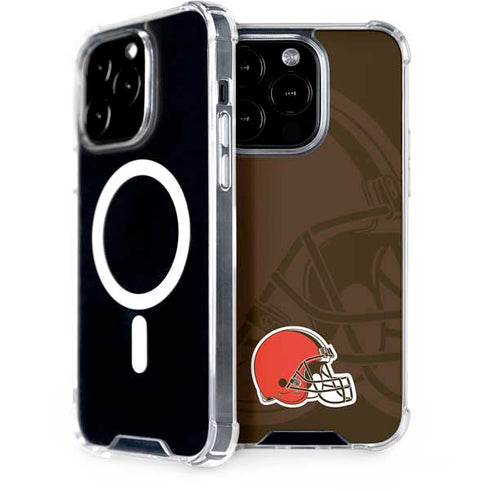NFL Cleveland Browns Double Vision iPhone 15 Pro MagSafe Case